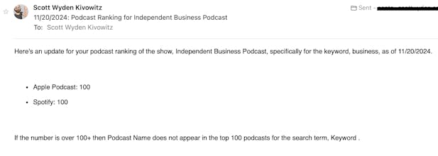 Podcast Rank Report gallery image