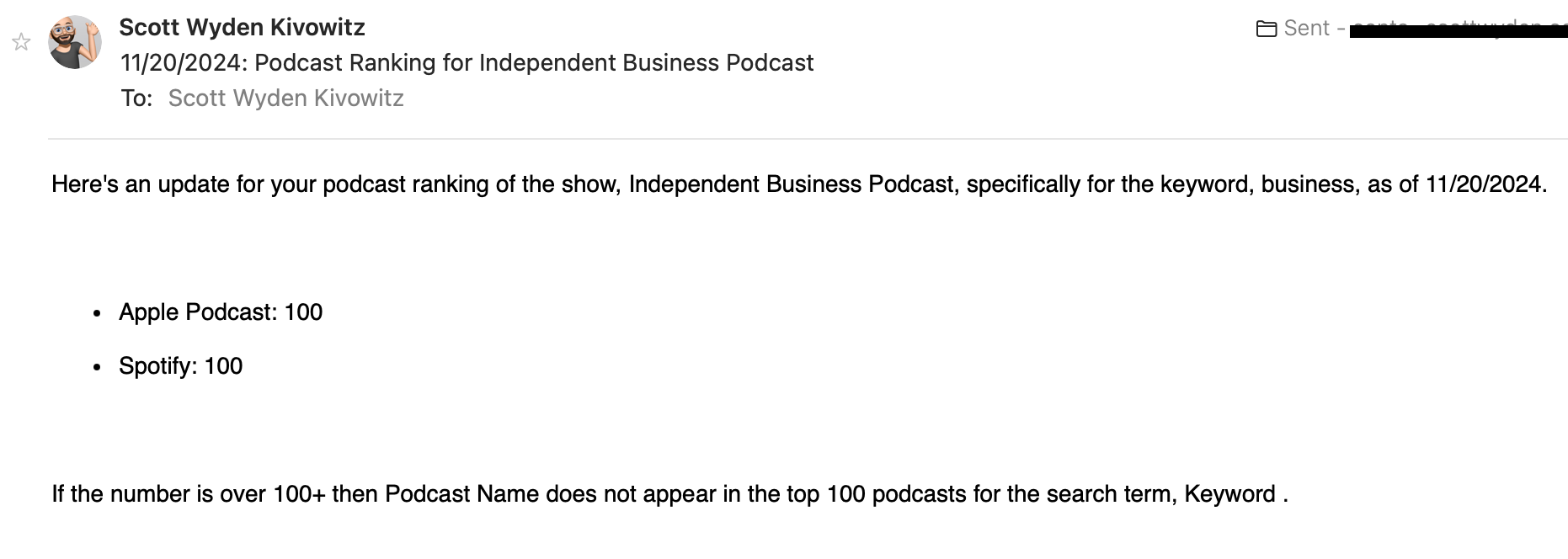 Relatório de classificação do podcast media 4