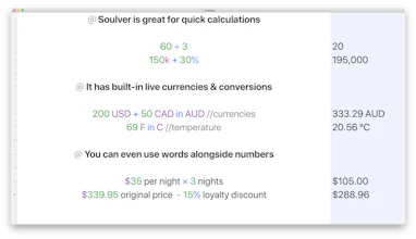 Soulver 2 for Mac & iOS gallery image