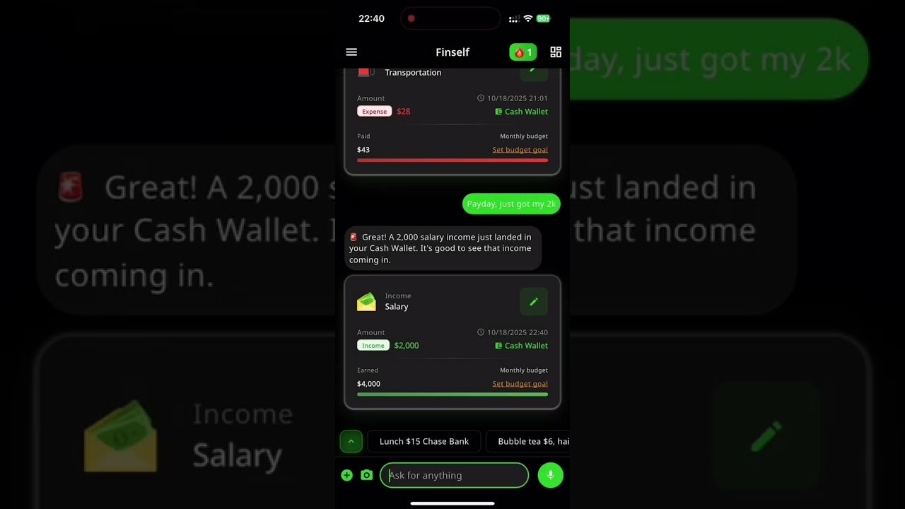 Finself: AI Track Budget Plan gallery image