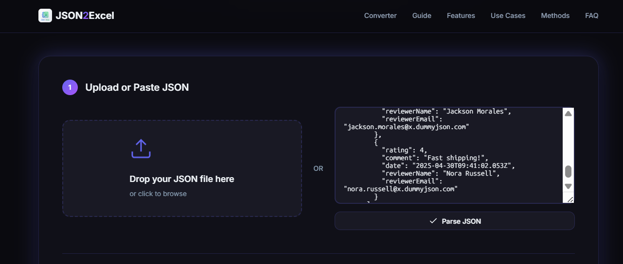 JSON to Excel Converter gallery image