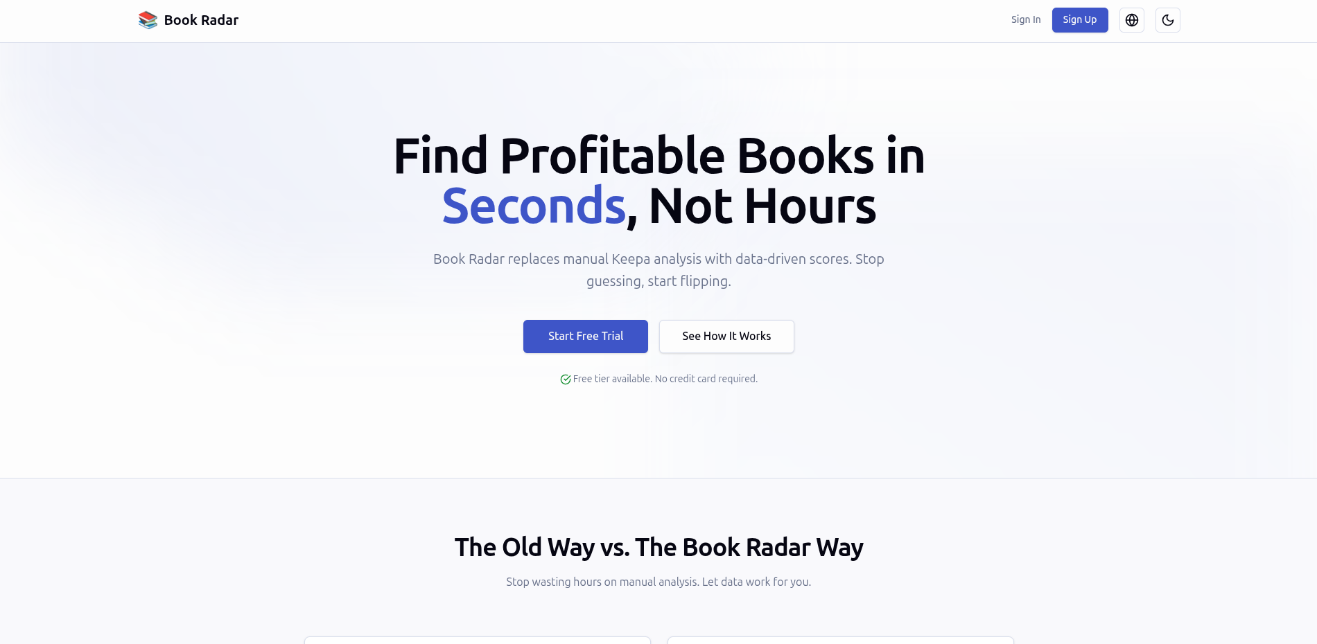 Book Radar - Main product screenshot demonstrating key features and user interface