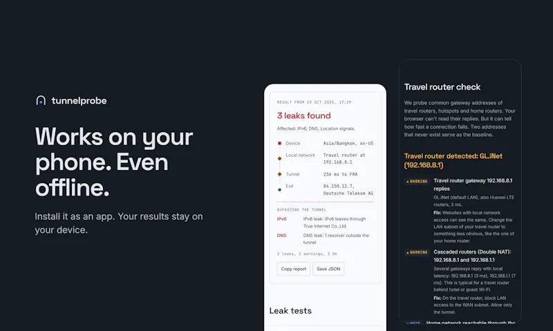 Tunnelprobe screenshot 2