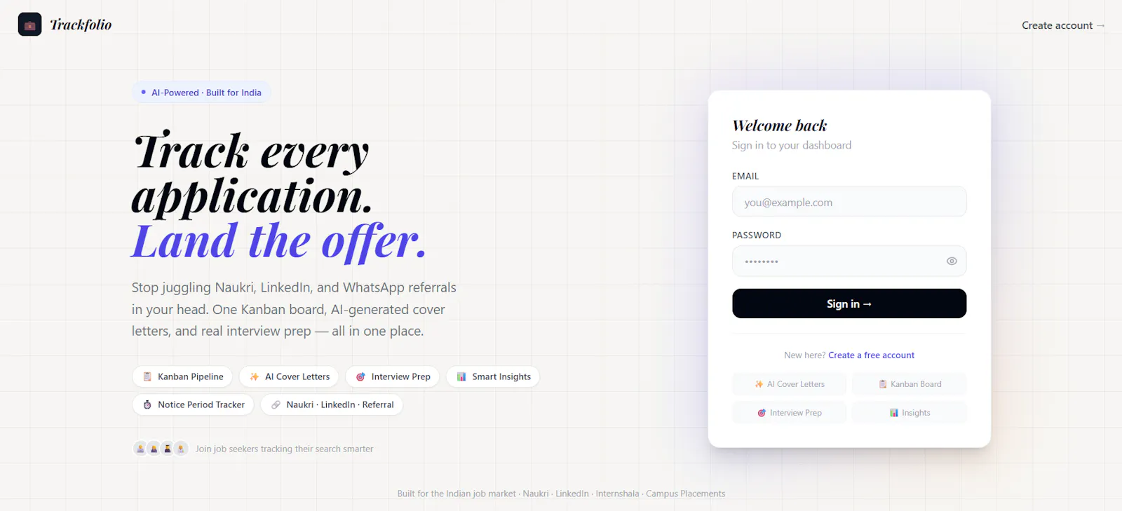 Trackfolio screenshot 1