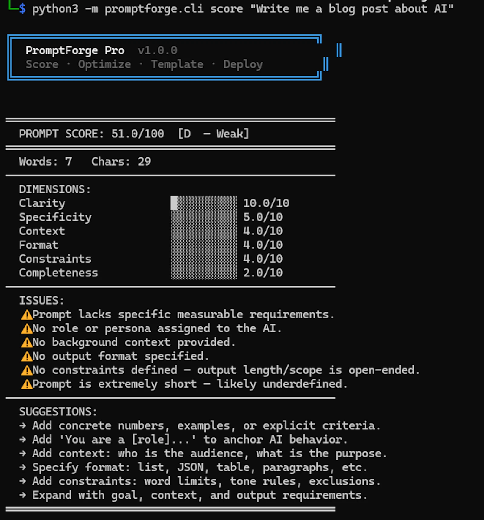 Promptforge Pro screenshot 1