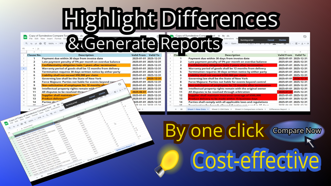 Symdeslow Compare Tool - Main product screenshot demonstrating key features and user interface