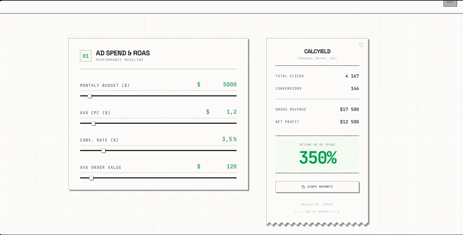 CalcYield screenshot 2