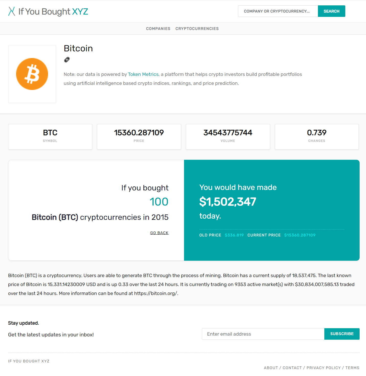 If You Bought XYZ: How much money you would have made investing in the  past. | Product Hunt