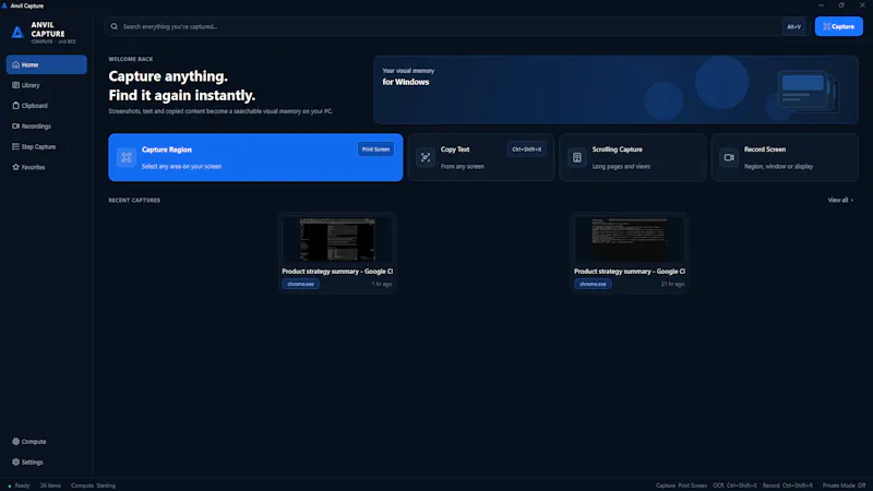 Anvil Capture screenshot 1