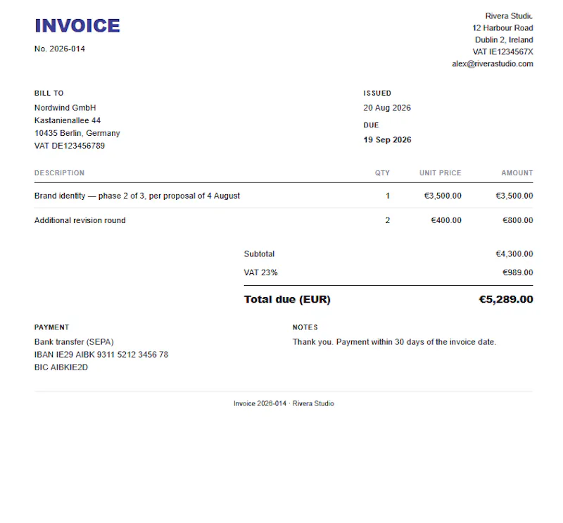 InvoiceAbroad screenshot 2