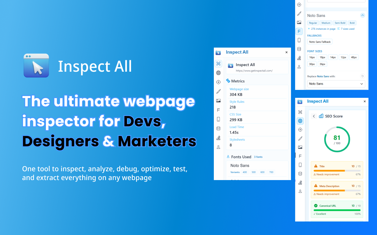 Inspect All - Main product screenshot demonstrating key features and user interface