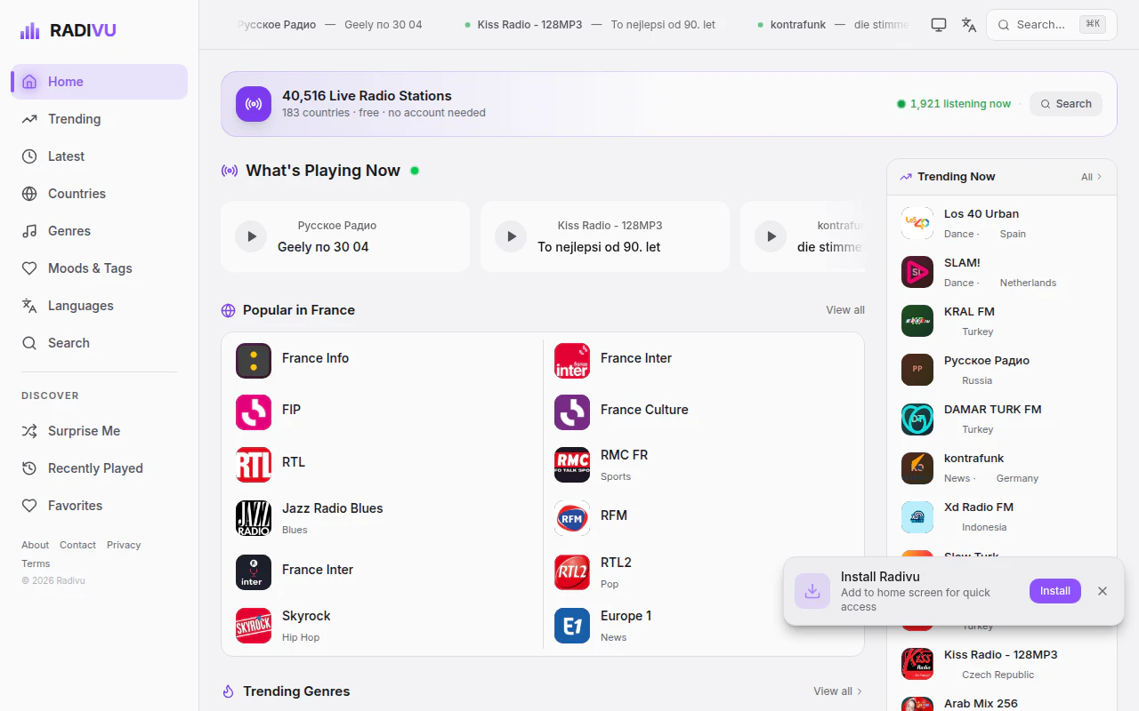 Radivu - Listen Radio 대표 미리보기