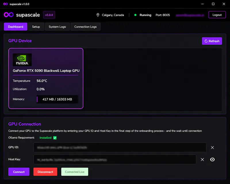 Supascale Host signup Launch screenshot 2