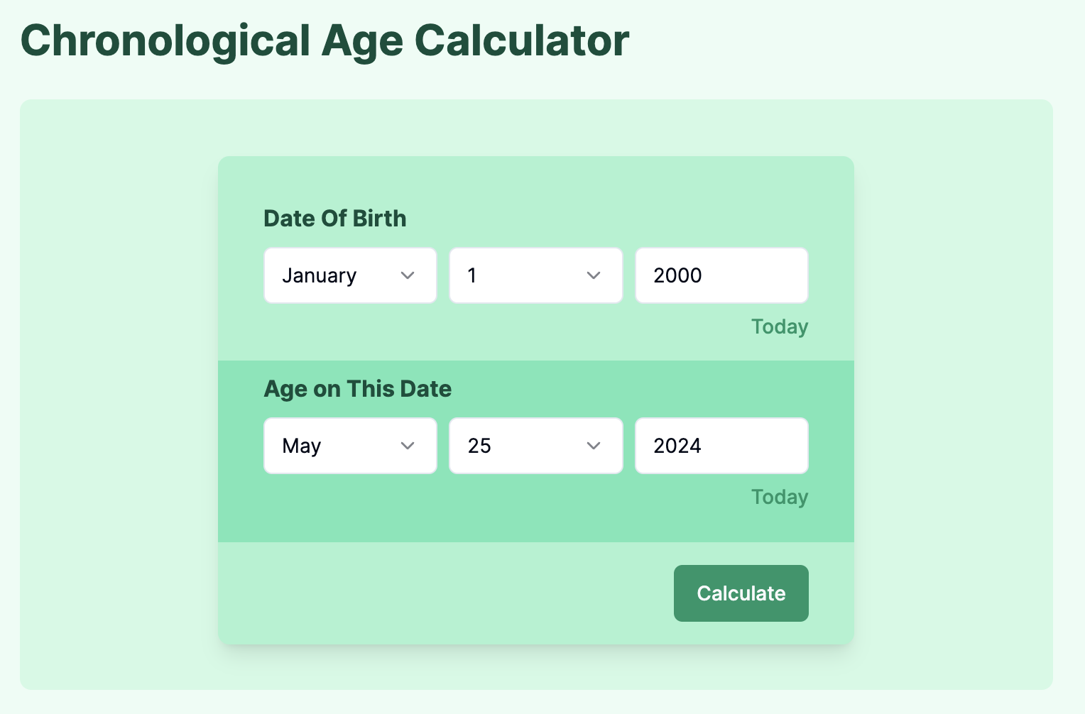 Chronological Age Calculator