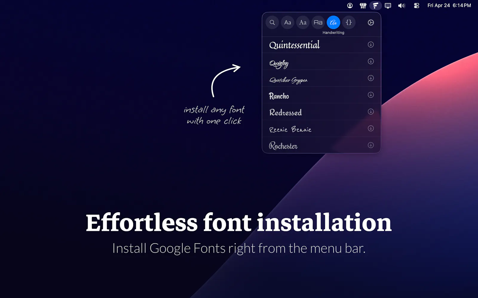 Fonty Menu Bar screenshot 1