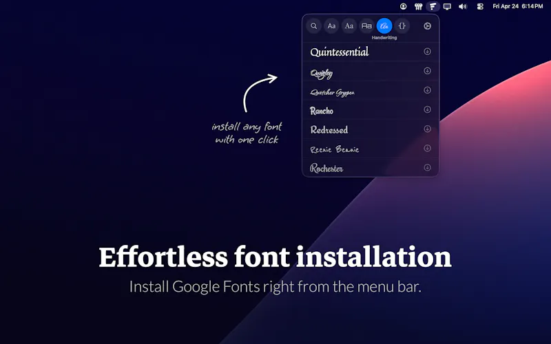 Fonty Menu Bar screenshot 1