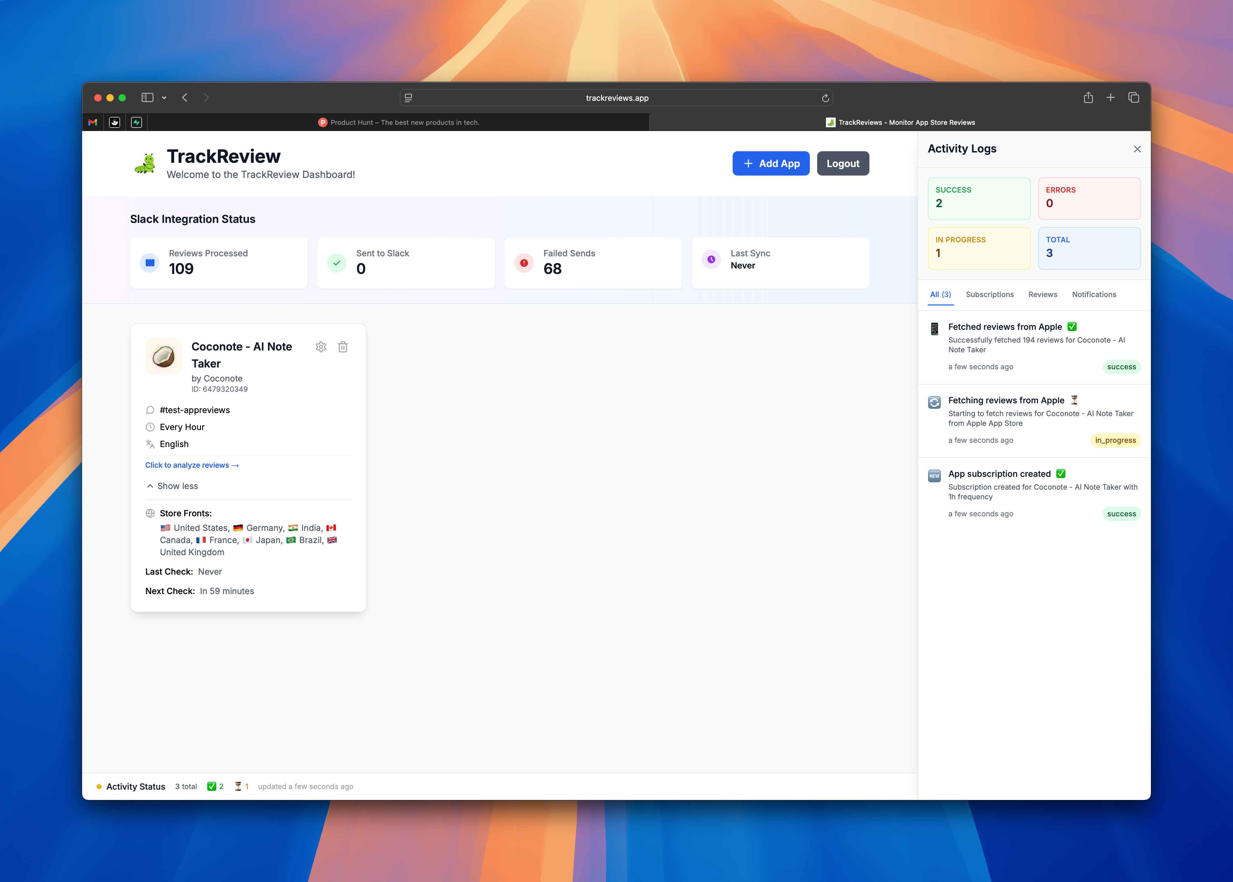 وسائط TrackReviews - تتبع الوقت الحقيقي لمراجعات متجر التطبيقات عبر 7 دول 3