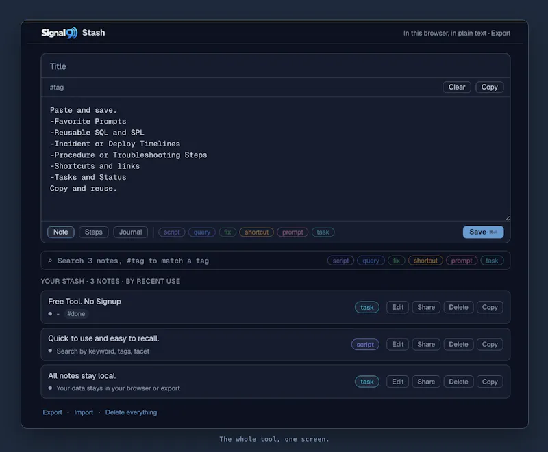 root9 Stash screenshot 1