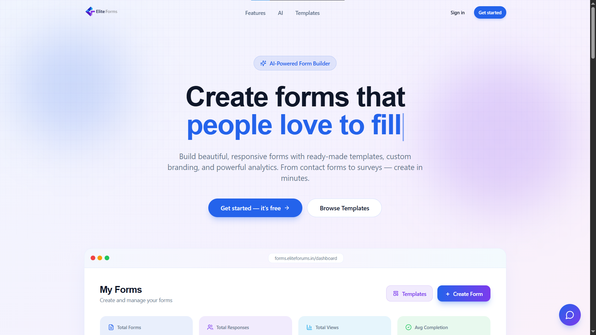 Elite Forms - Main product screenshot demonstrating key features and user interface
