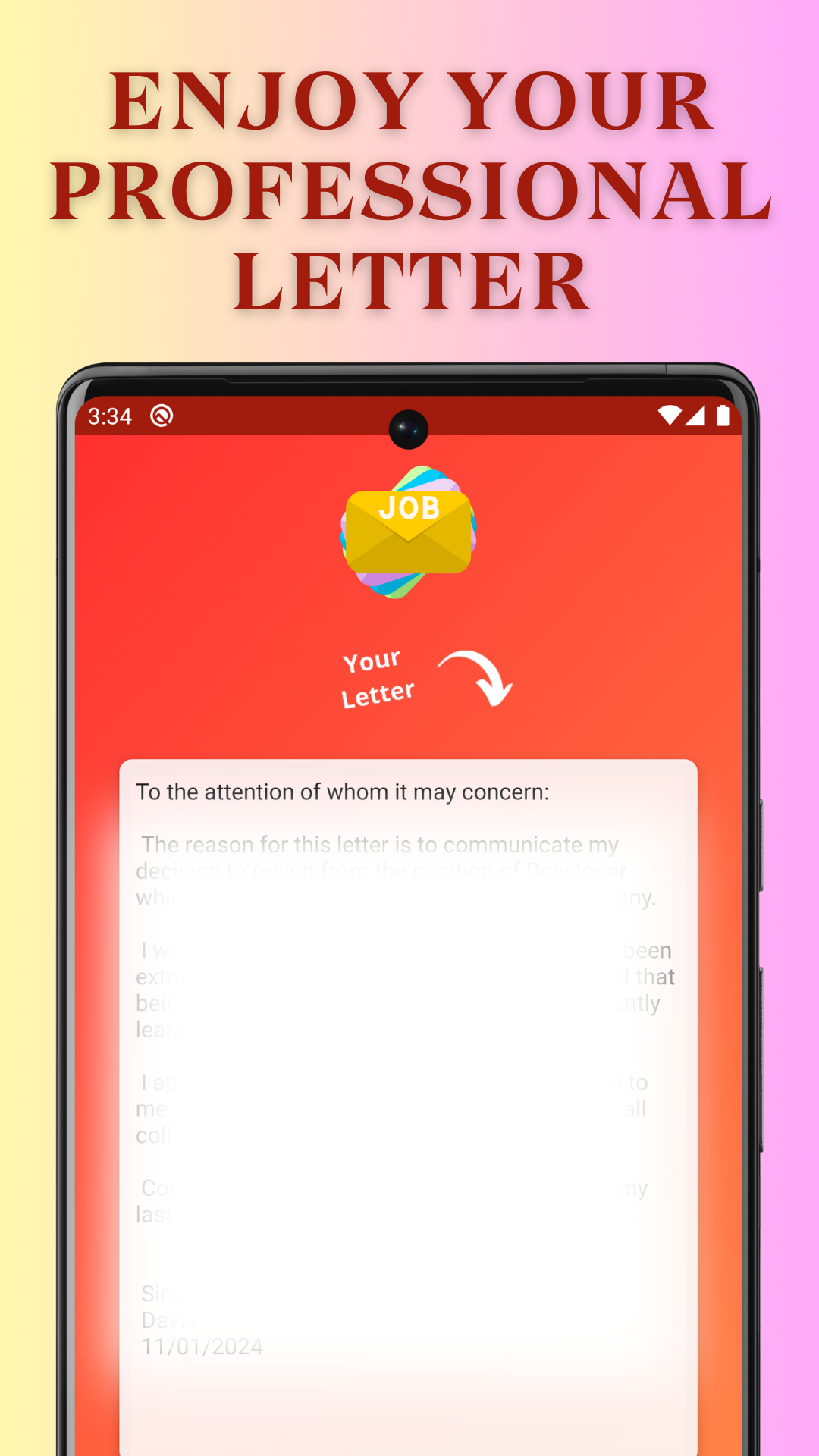 Android के लिए नौकरी पत्र जनरेटर - आसानी से अपने स्वयं के नौकरी पत्र उत्पन्न करें, जैसे नौकरी इस्तीफा मीडिया 6