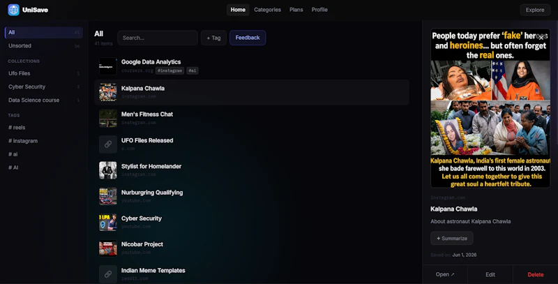 UniSave screenshot 2