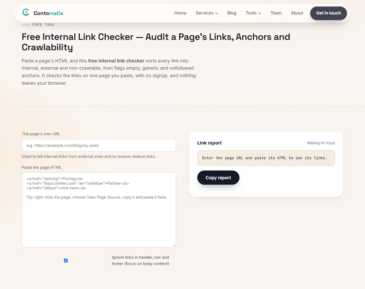 Contomatix Internal Link Checker gallery image