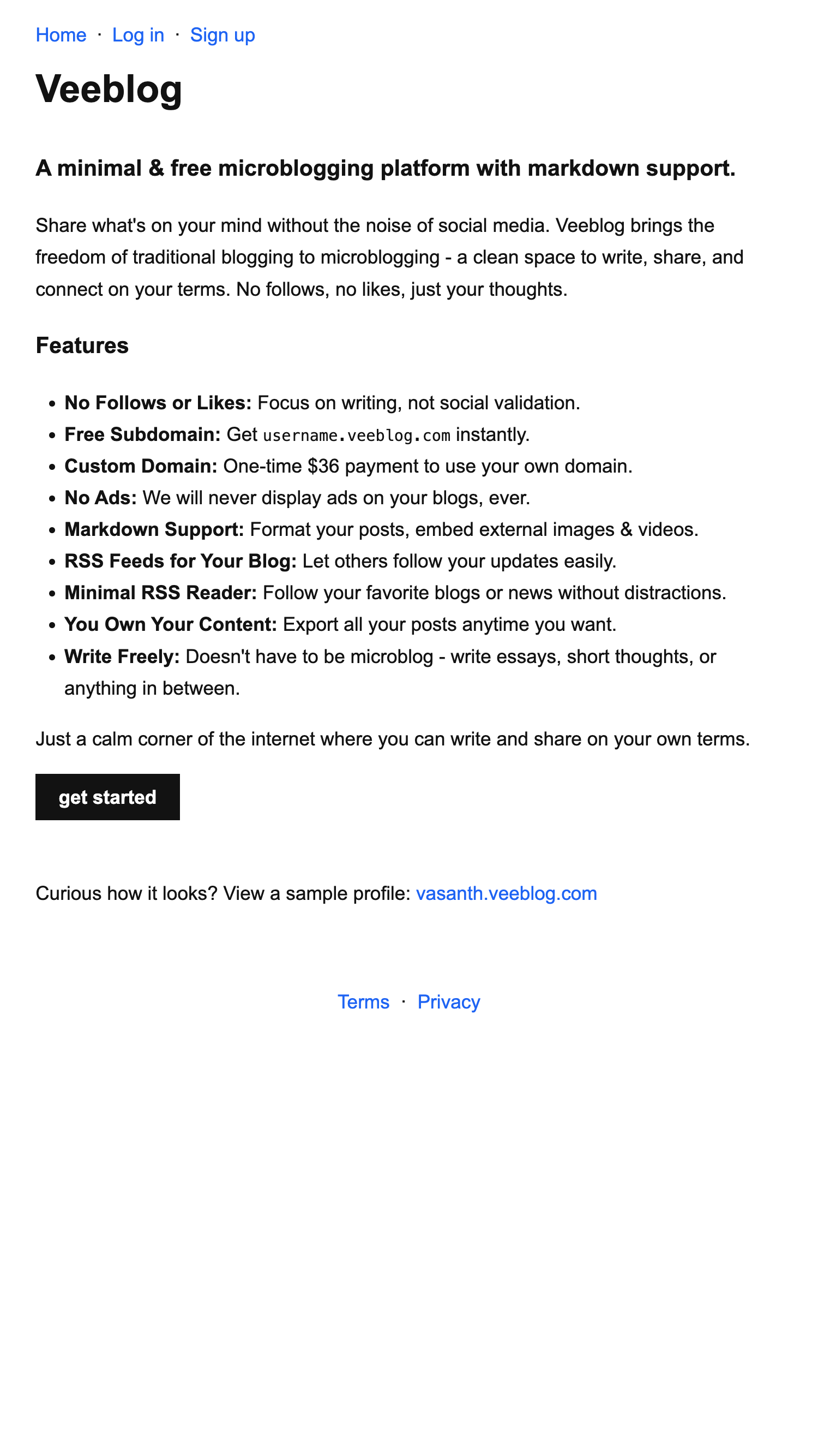 Veeblog - Main product screenshot demonstrating key features and user interface