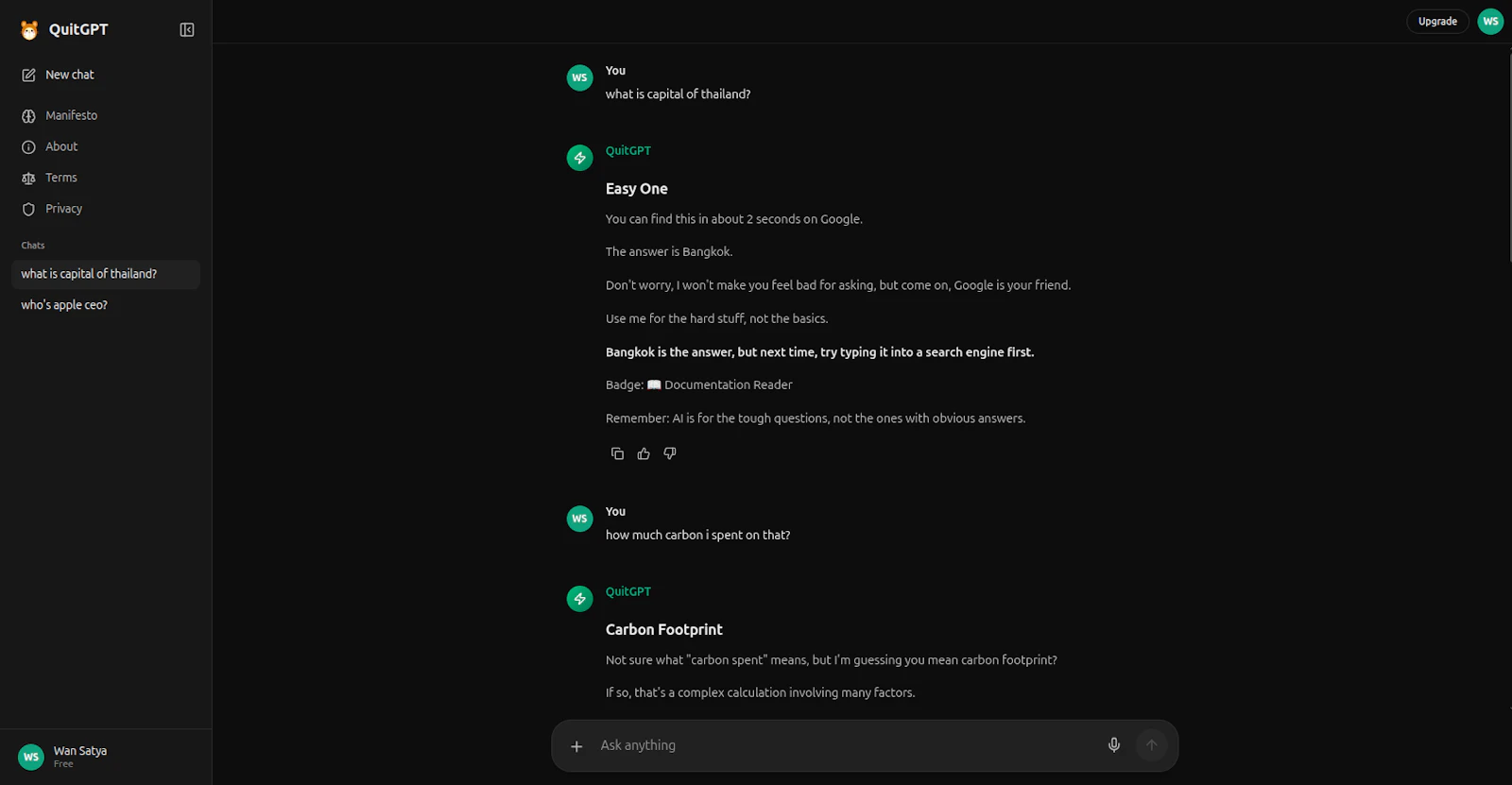 QuitGPT screenshot 2