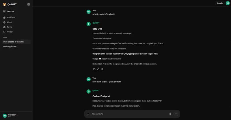 QuitGPT screenshot 2