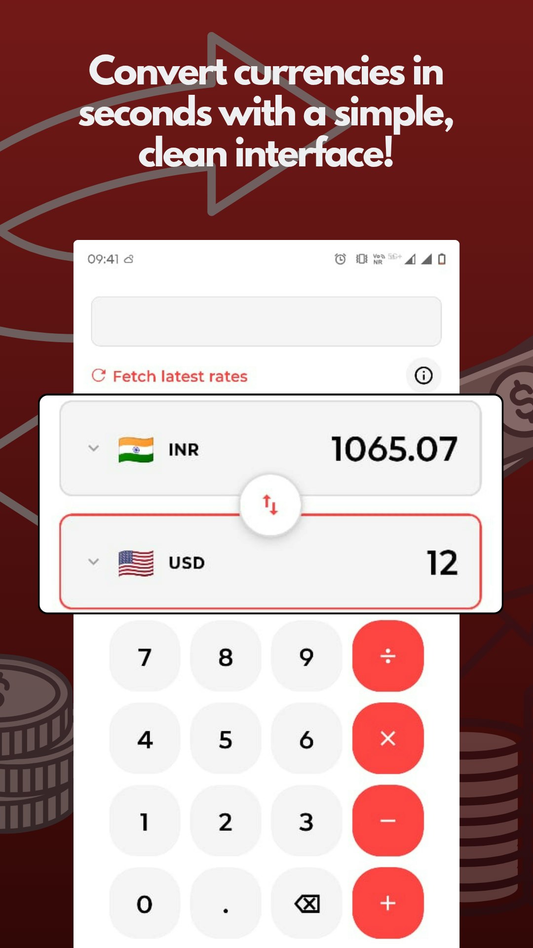 Currency Converter - Main product screenshot demonstrating key features and user interface