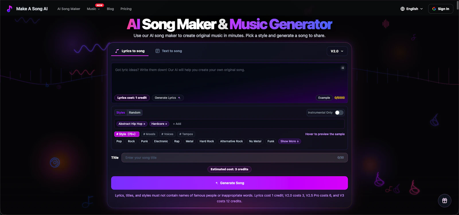 Make A Song AI screenshot 1