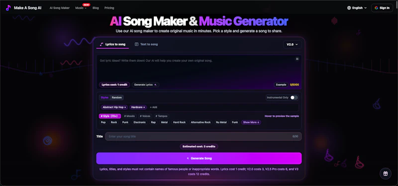 Make A Song AI screenshot 1