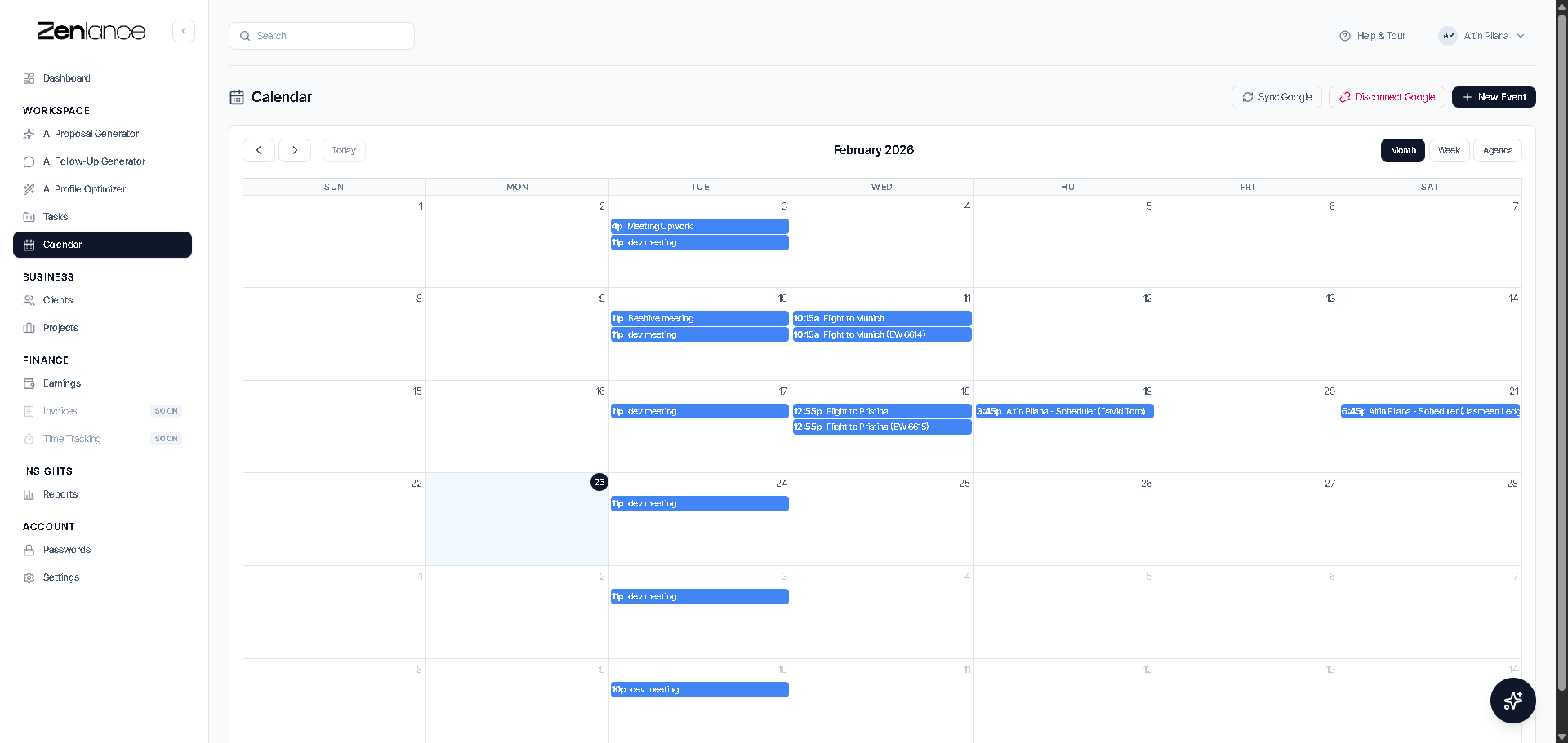 Zenlance - AI CRM For Freelancers - Screenshot 5 showing product features and functionality