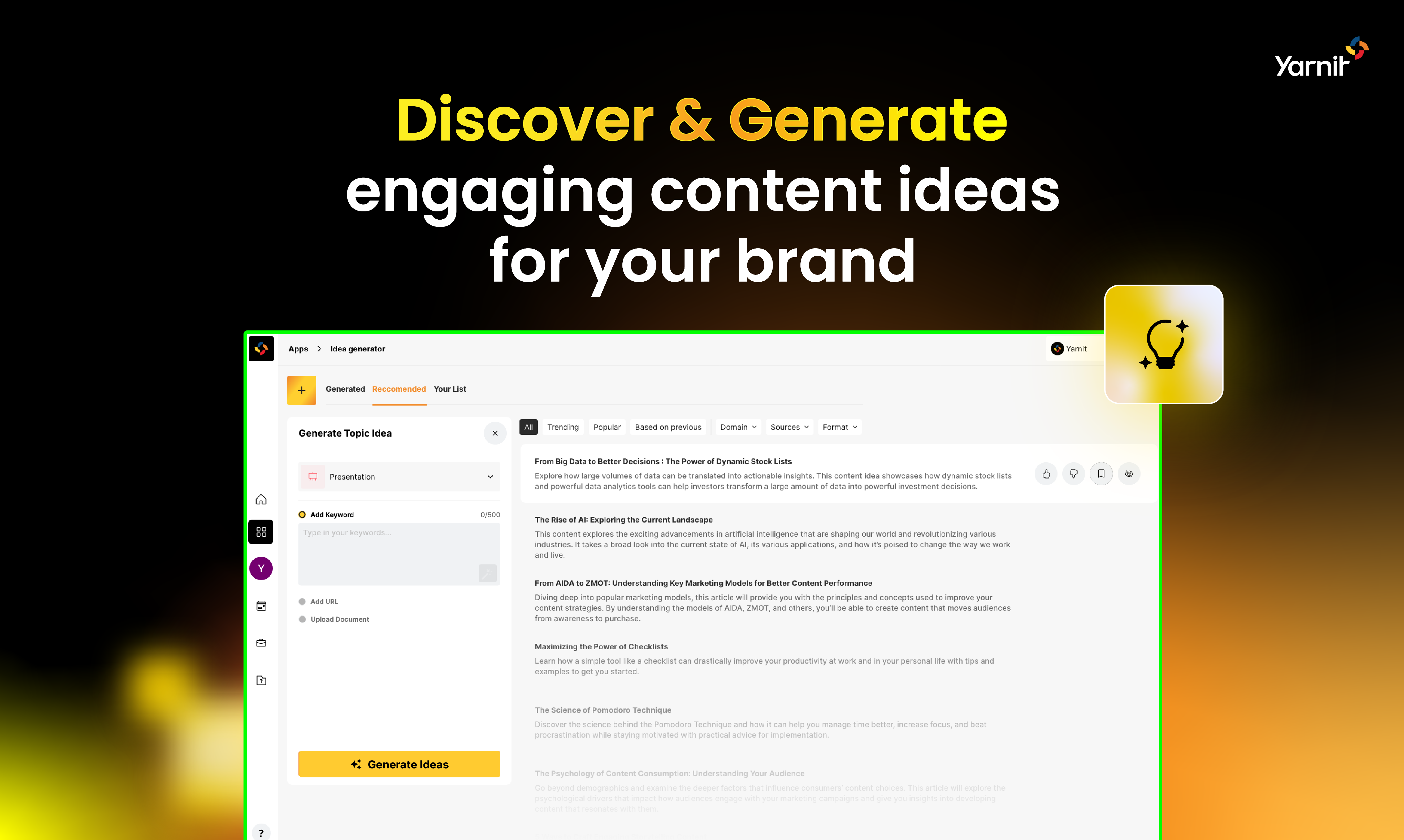 Yarnit 2.0 - App Genai per creare contenuti personalizzati media 5