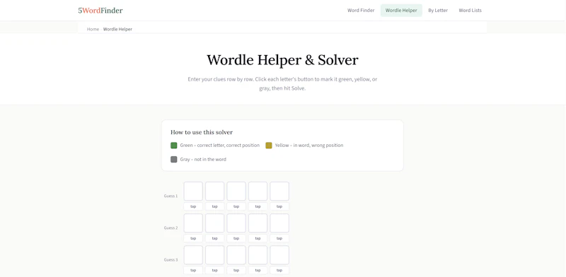 5WordFinder screenshot 2