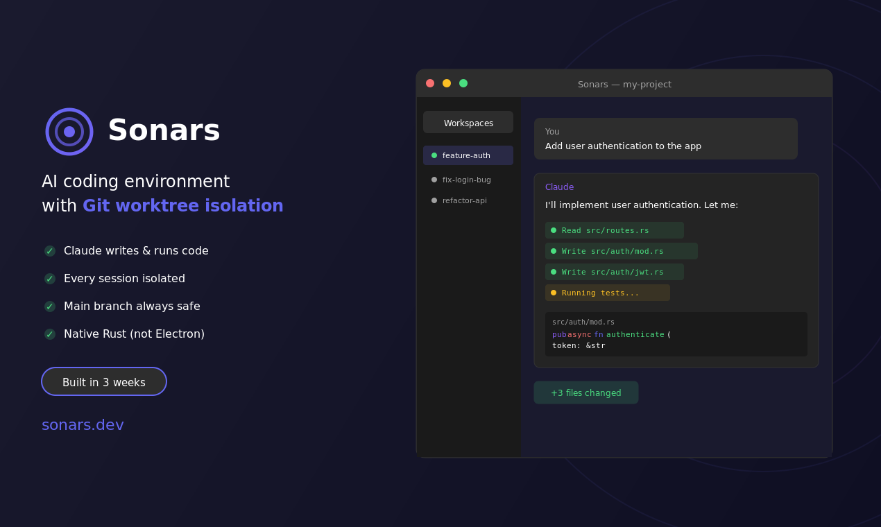 Sonars - Main product screenshot demonstrating key features and user interface