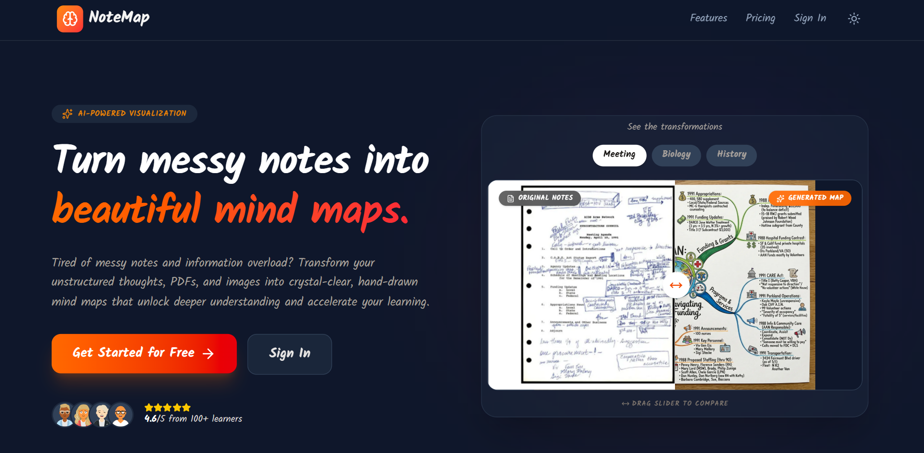 NoteMap: Hand-drawn mind maps from notes screenshot 3 NoteMap: Hand-drawn mind maps from notes screenshot 3