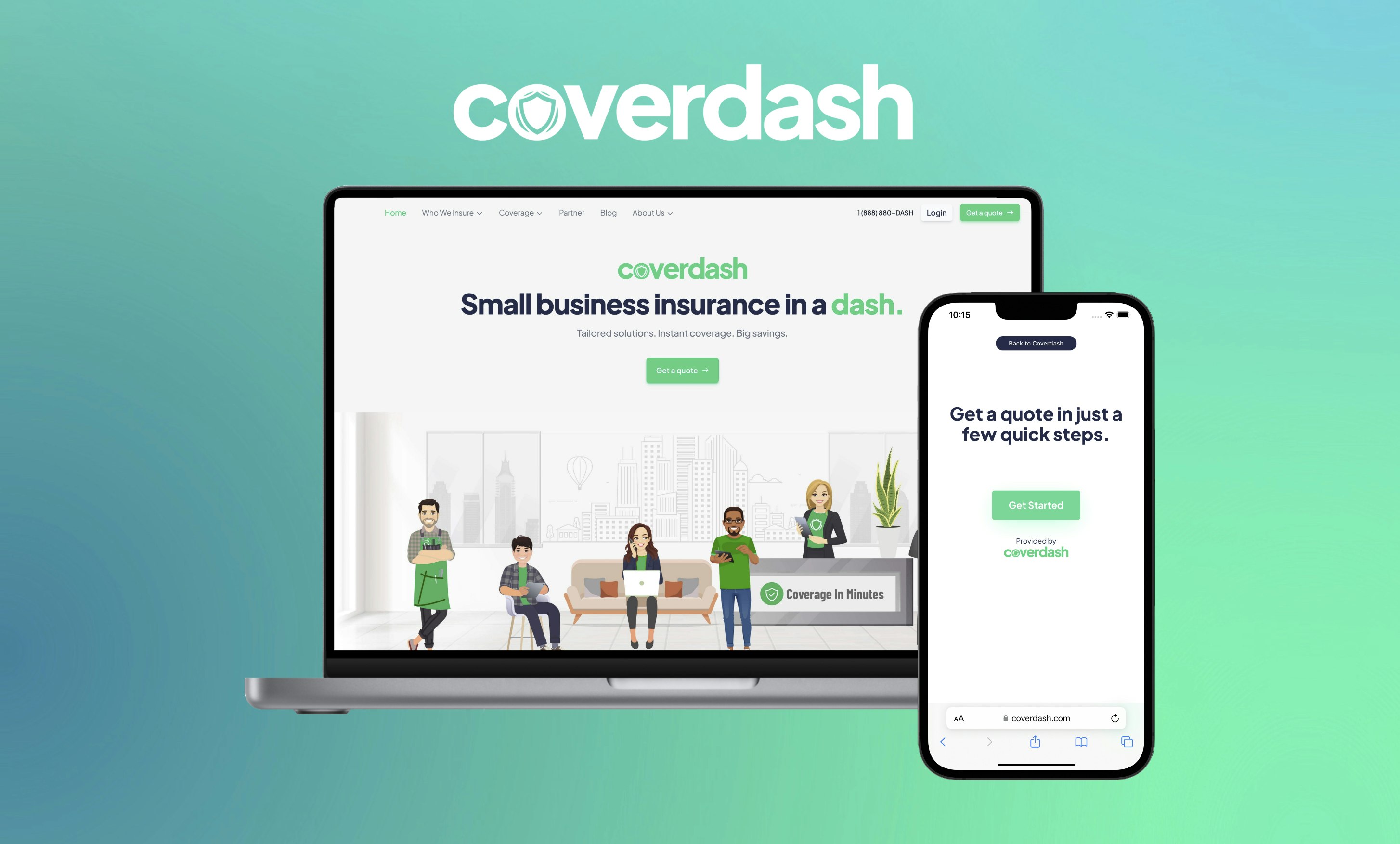 Media Coverdash - Bảo hiểm doanh nghiệp nhỏ trong một dấu gạch ngang. 1