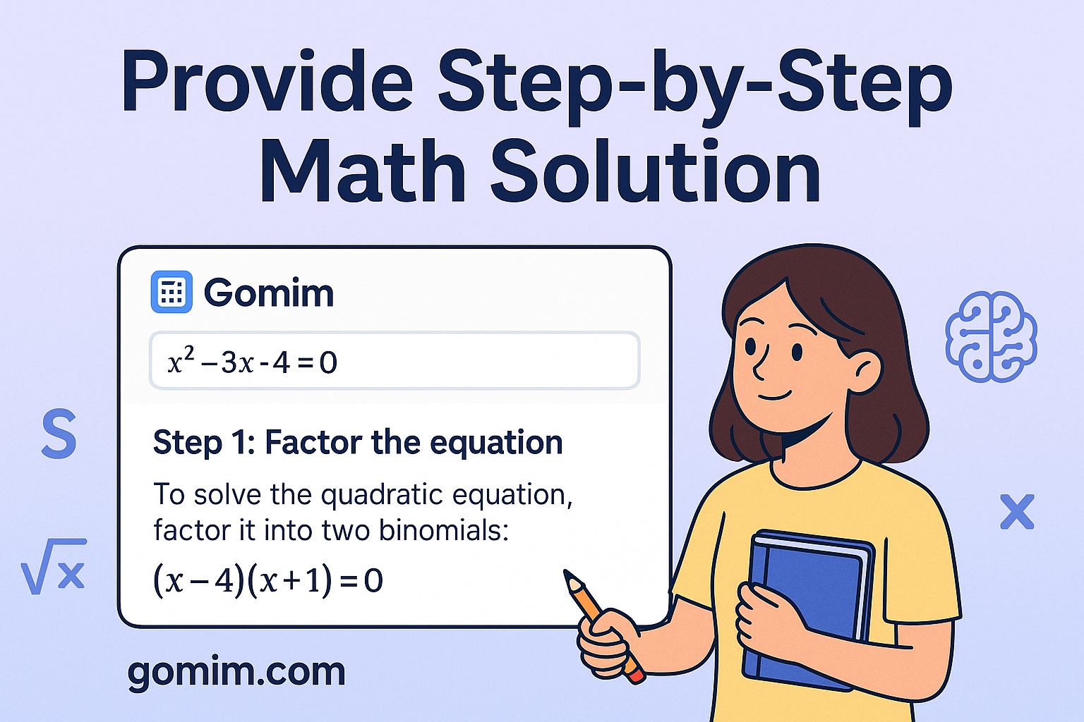 Gomim Math AI - 逐步解決複雜的數學問題 - 由AI提供支持 media 2