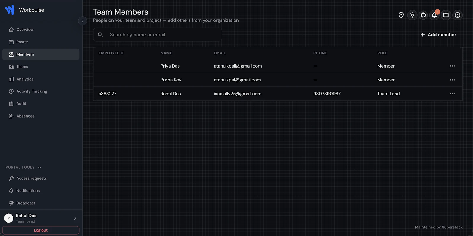 Workpulse screenshot 1