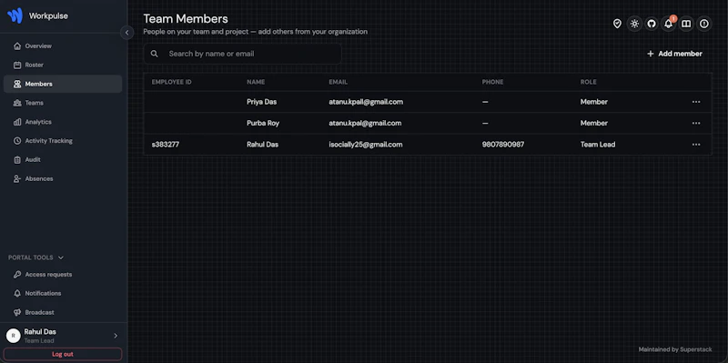 Workpulse screenshot 1