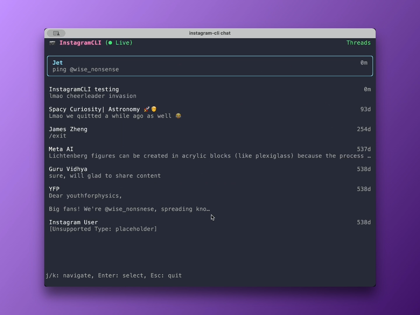 Instagram CLI gallery image