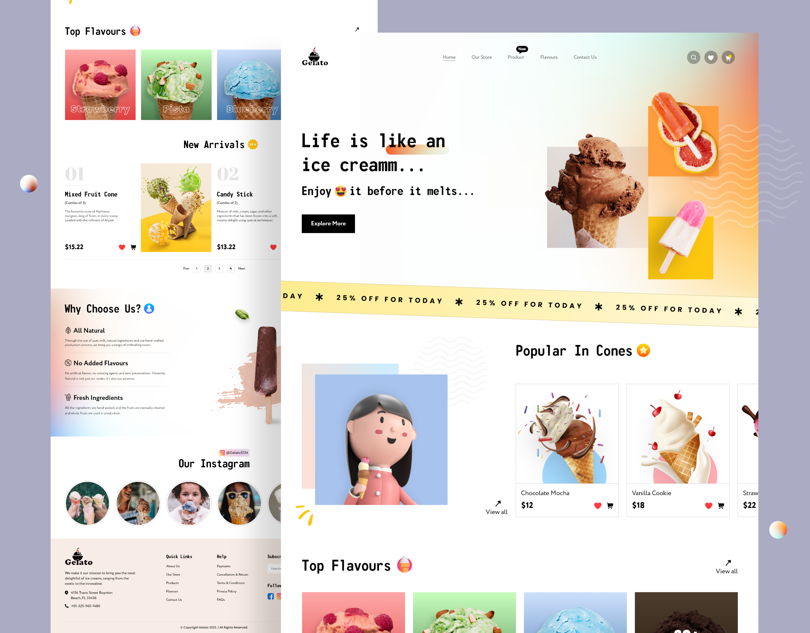 Ice-Cream Shop Landing Page Design