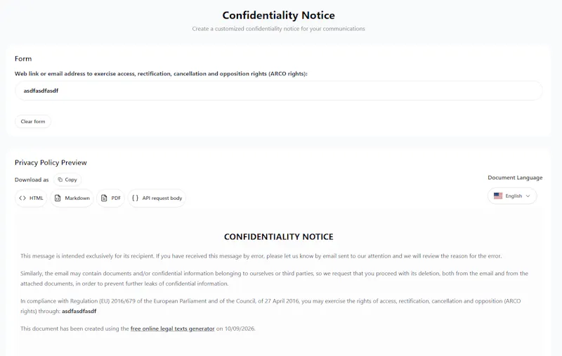 GenLegalTxts screenshot 4