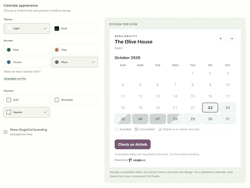 SingleCal screenshot 2