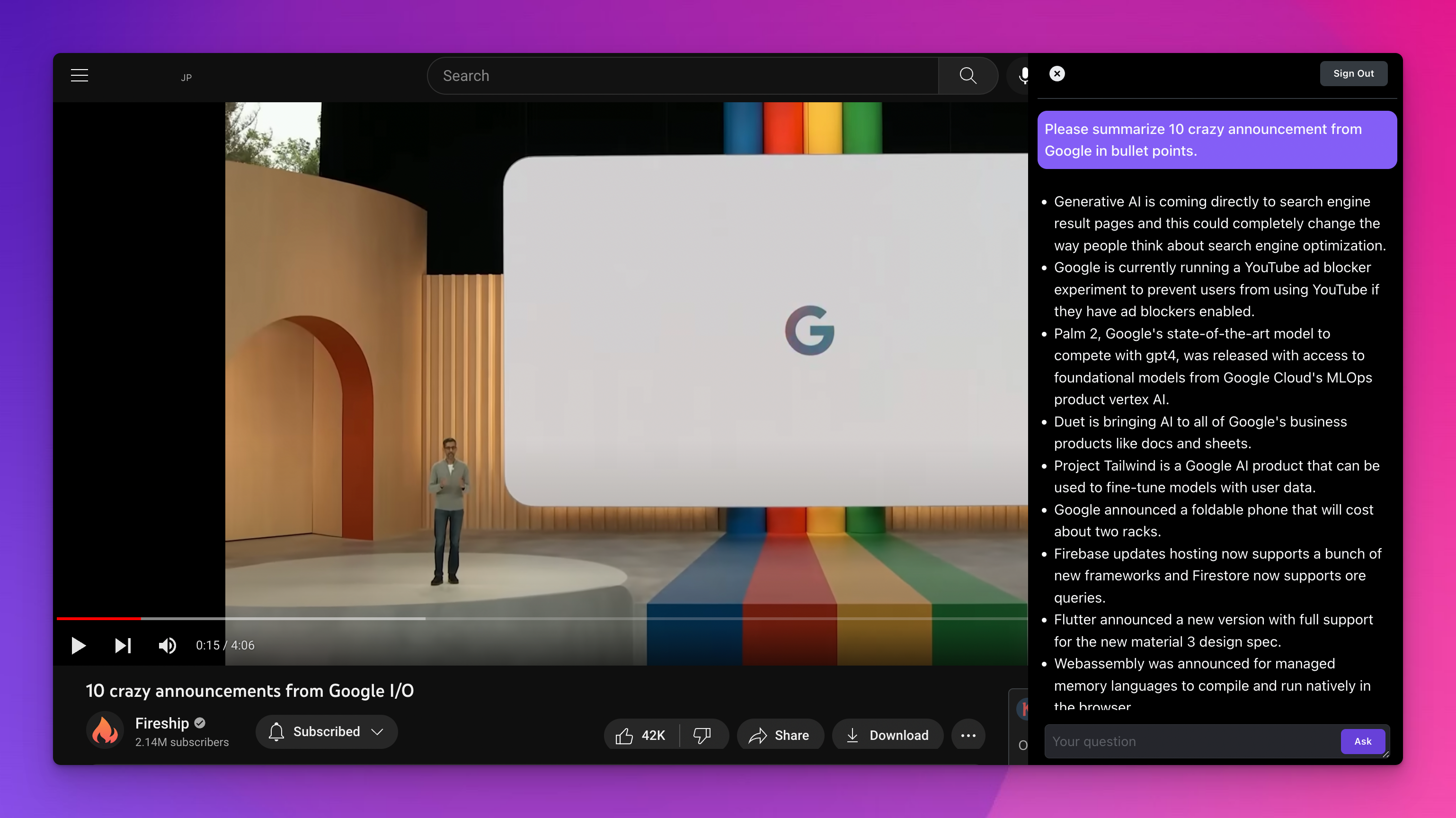 YouTube Chatbot by Audio2Doc media 4