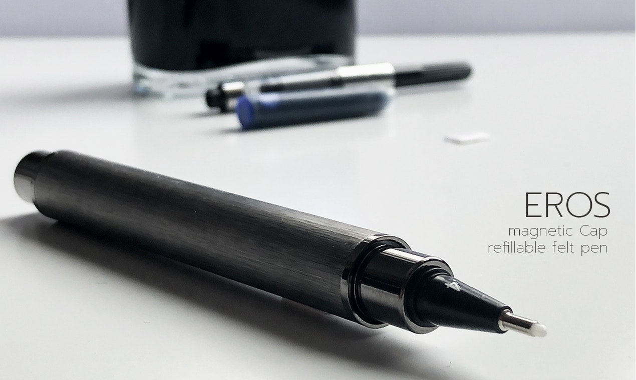 ✍️ Magnetic cap refillable felt tip pen gallery image