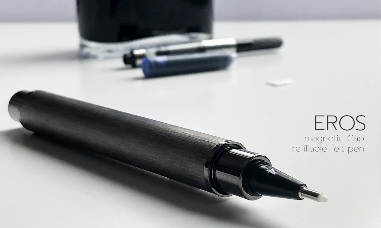 ✍️ Magnetic cap refillable felt tip pen media 1