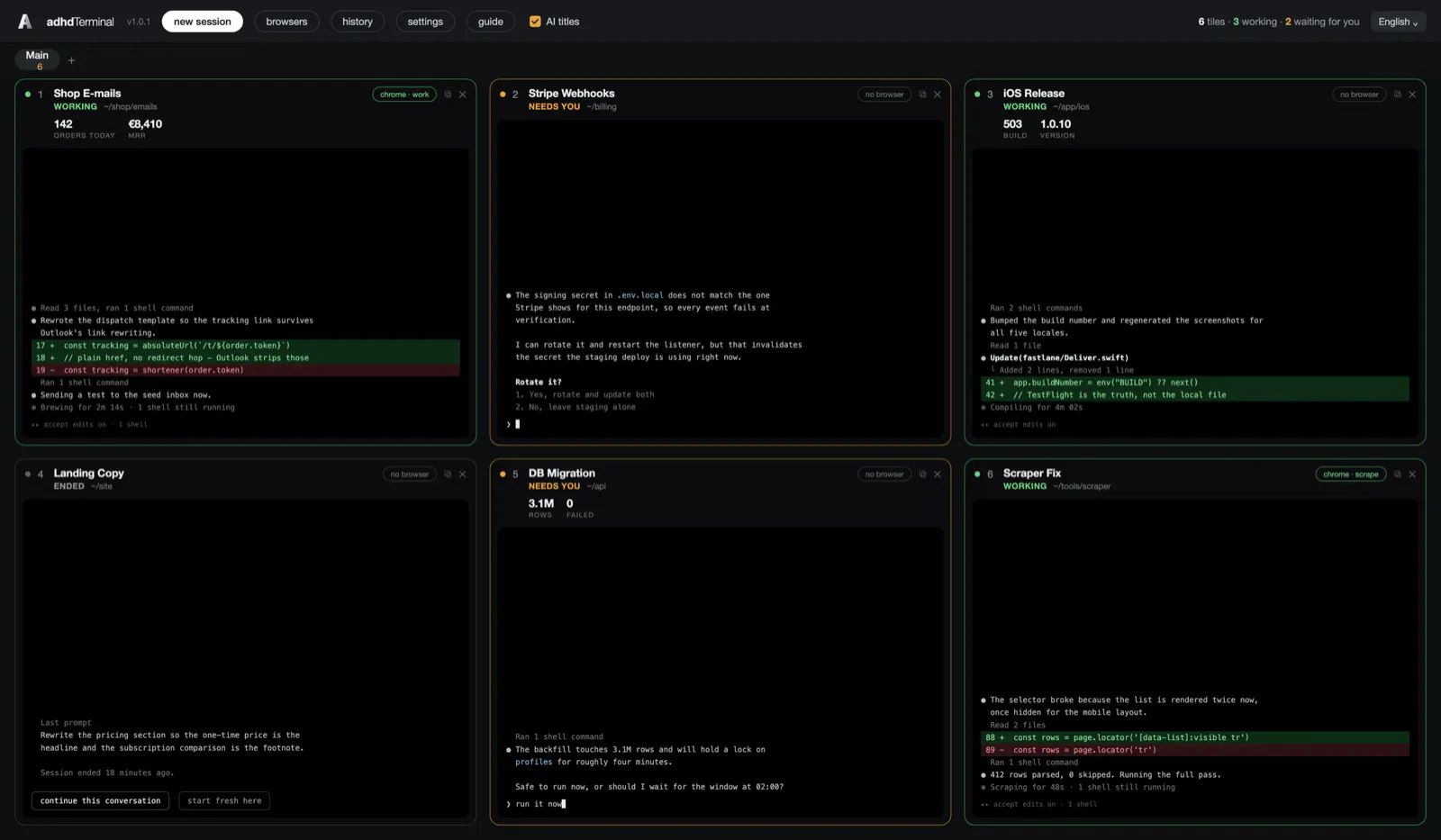adhdTerminal screenshot 5