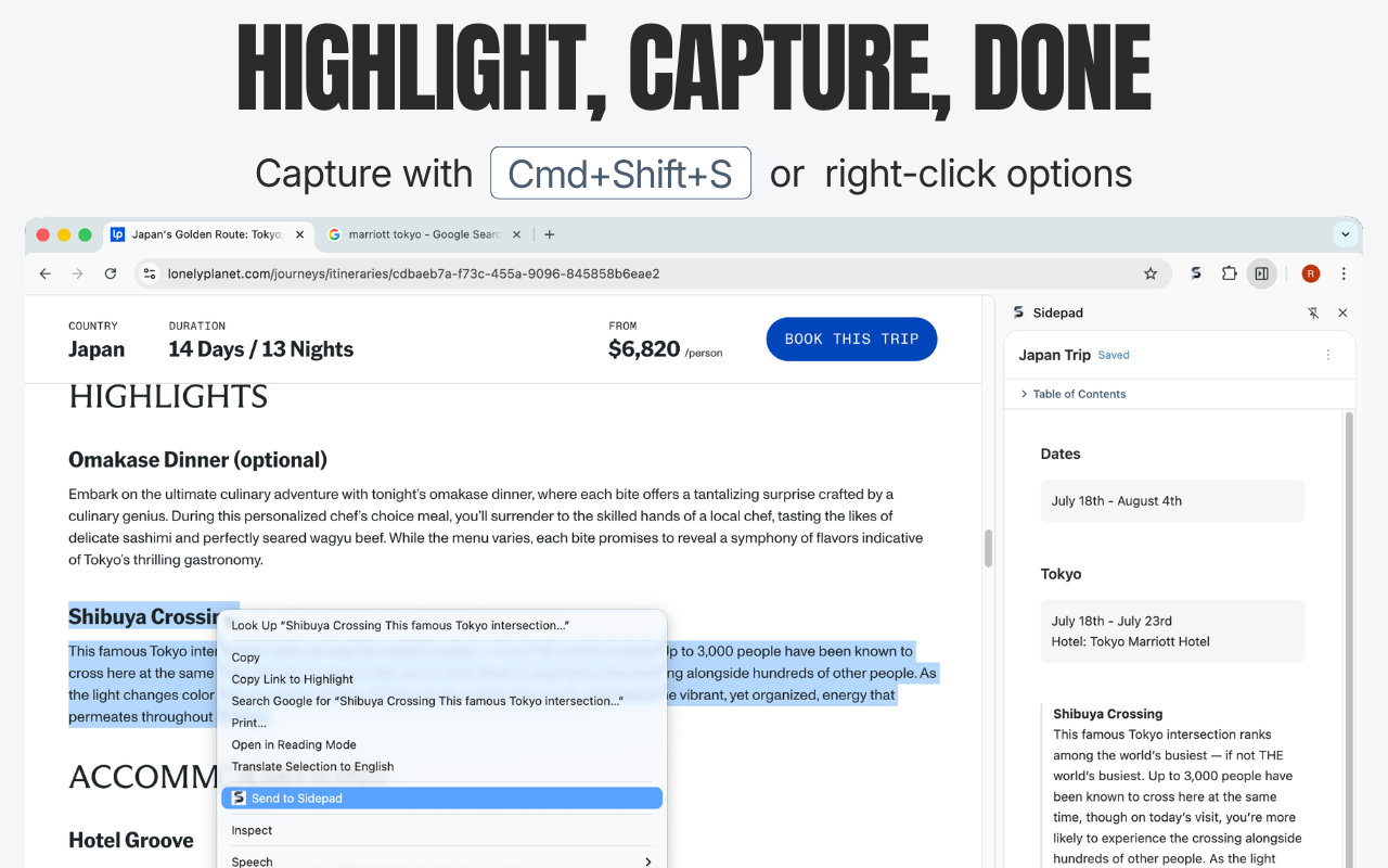Sidepad - Capture and organize AI chats gallery image